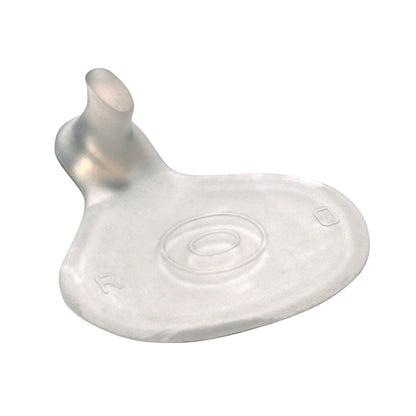 Clear Silipos Softzone Gel Metatarsal Pad with Toe Spreader, featuring a round pad and attached toe separator for foot comfort.
