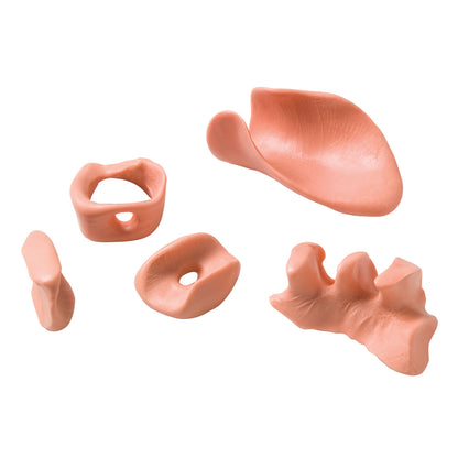PediFix PediPlast Moldable Podiatric Compound pieces in various shapes, displayed on a plain white background.