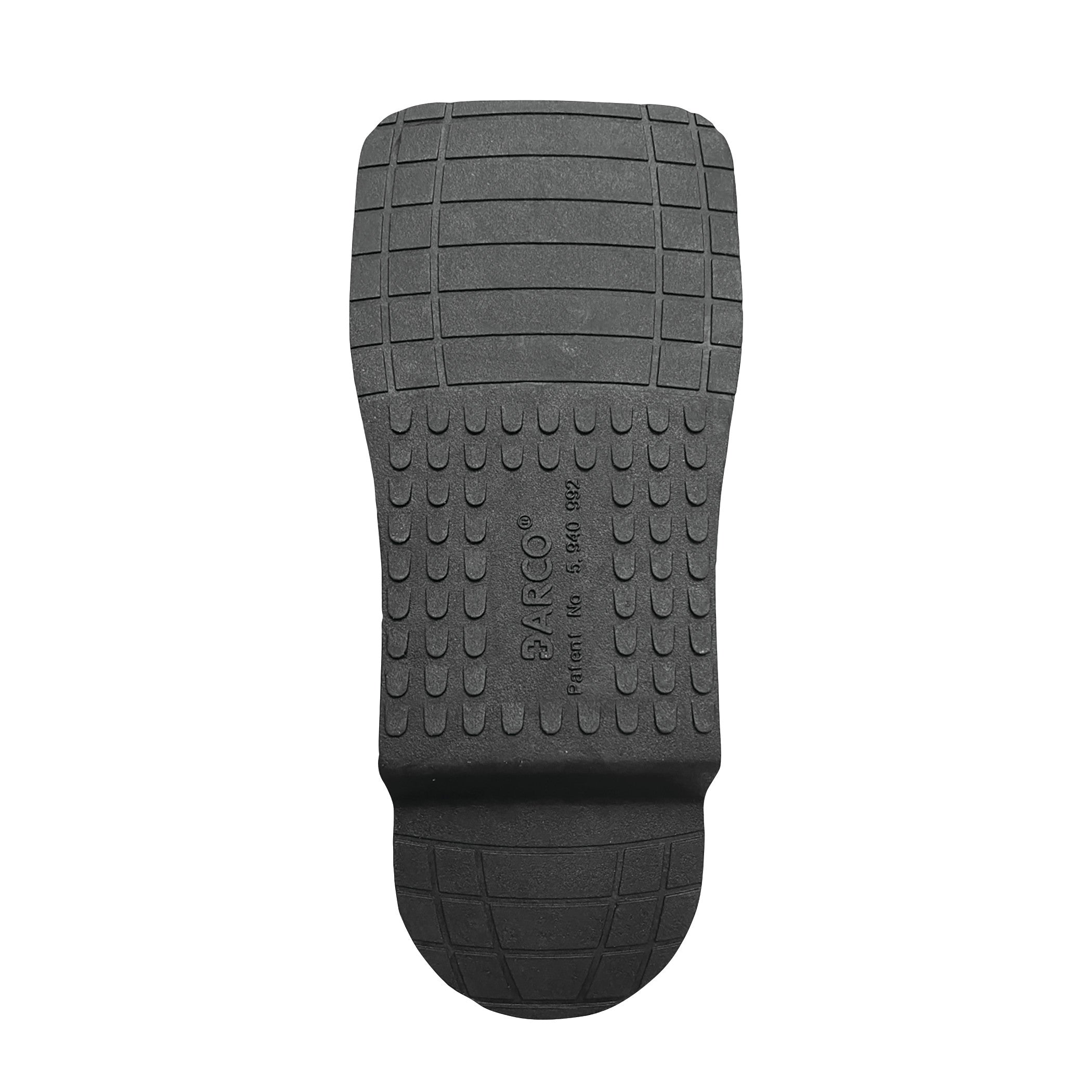 The sole of a DARCO HeelWedge Healing Shoe, featuring a textured pattern for added grip and support.