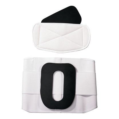 AliMed Lumbar Orthosis with Anterior/Posterior Support, featuring a white belt with black padding for lumbar support.