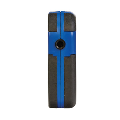 Side view of the AliMed IQ Duo Plus Alarm. It features a blue and black design with a central port visible.