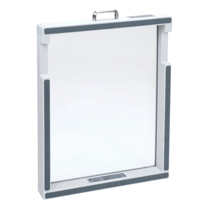 A Large Format DR Panel Protector for GE Discovery XR 650, AMX 700, FlashPad, featuring a rectangular frame with a metal han.