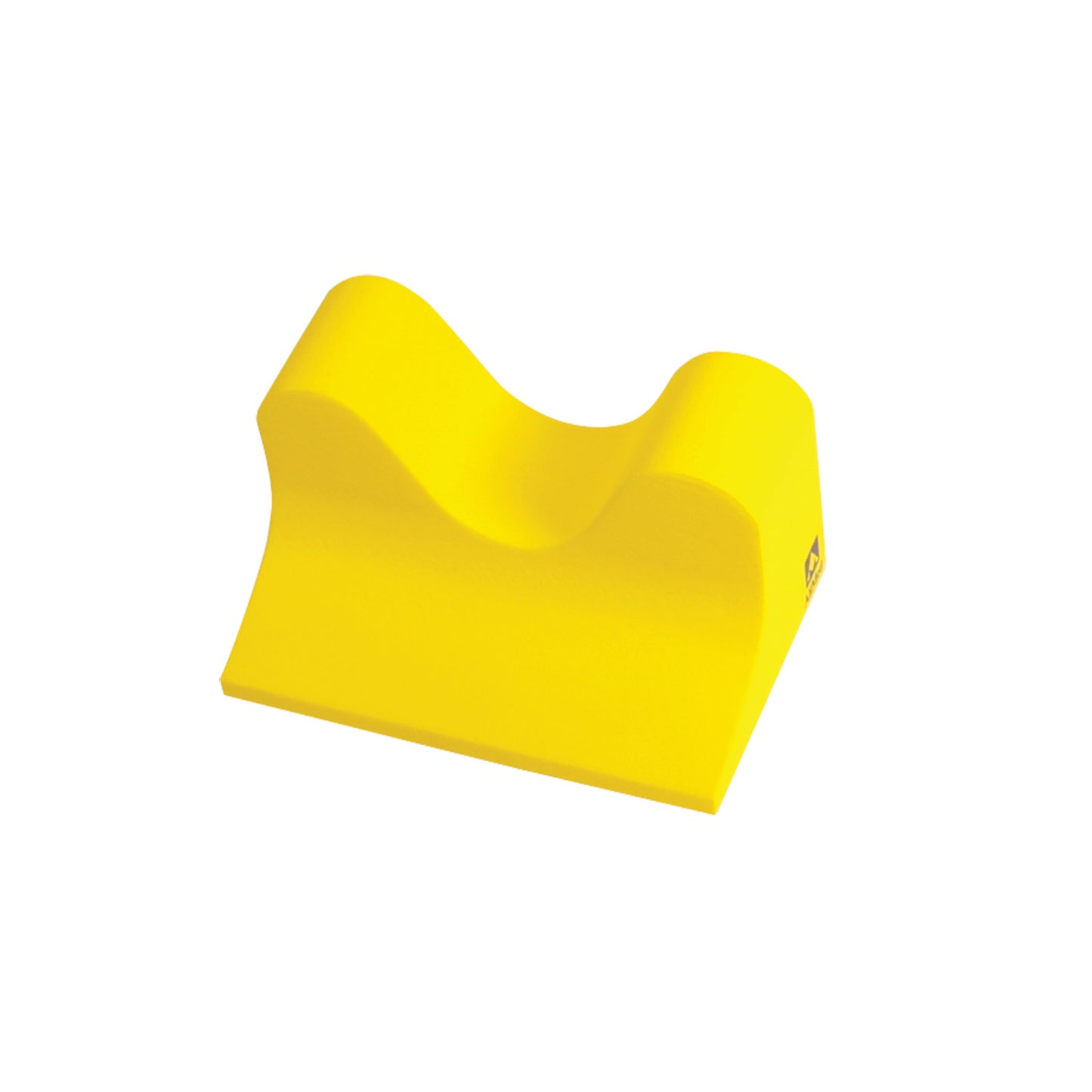 Yellow AliMed Protecta-Coat Neck and Headrest with a contoured shape for neck support, isolated against a white background.