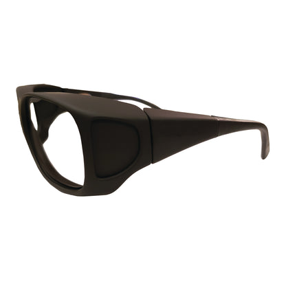 Black Fitguard Beta Fitover Radiation Protection Eyewear with large side shields for extra coverage and safety in a sleek design.