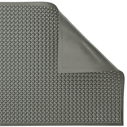 ERGOMAT Basic Bubble Anti-Fatigue Mat in gray, featuring a textured bubble pattern with a corner partially folded over.