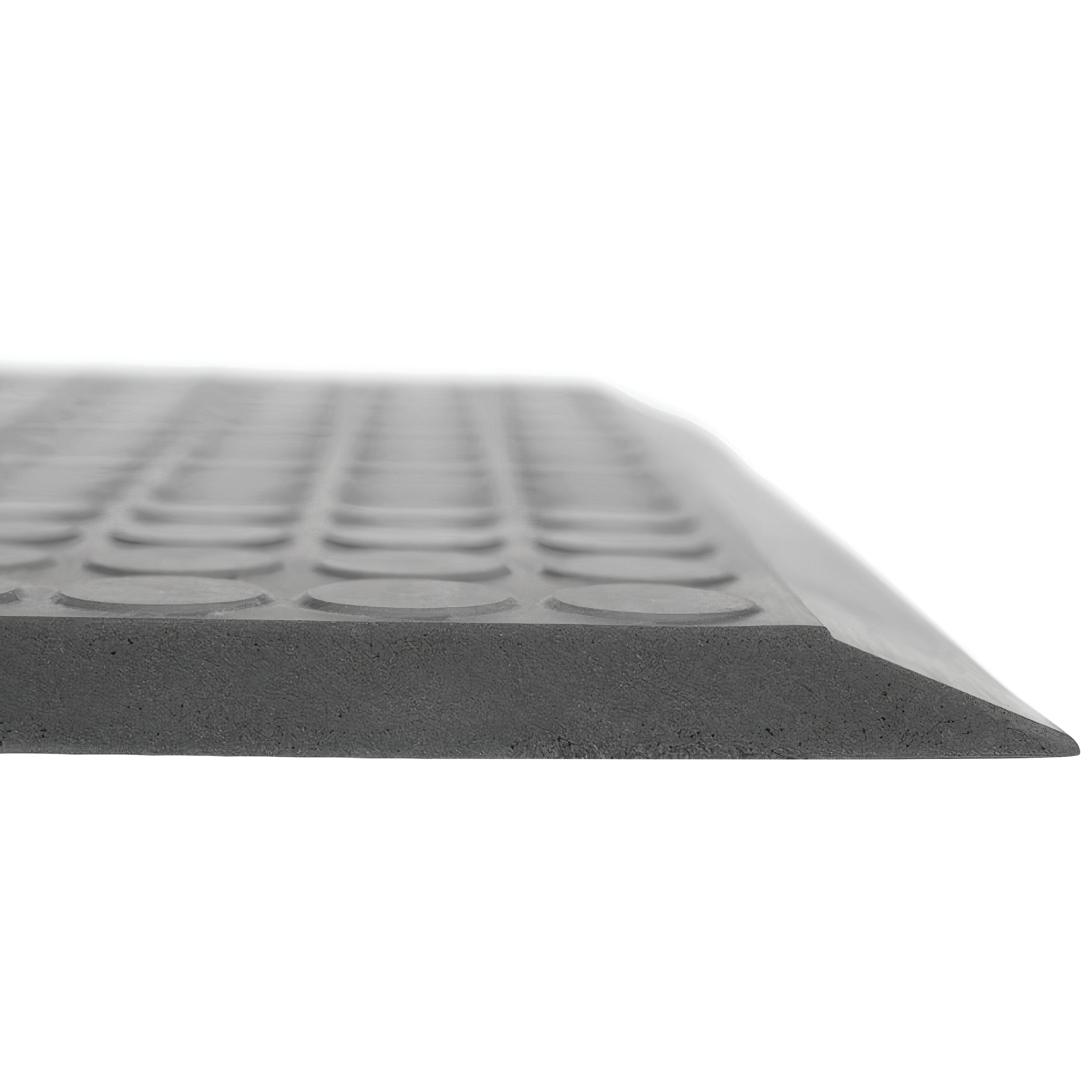 Side view of the ERGOMAT Basic Bubble Anti-Fatigue Mat, featuring a textured surface and beveled edge for stability.