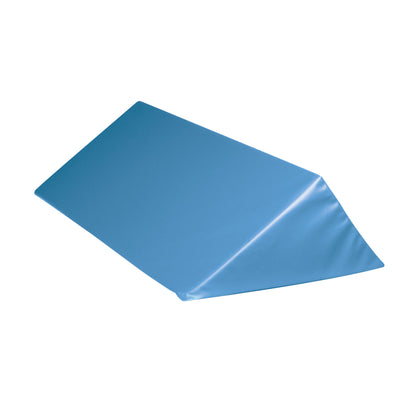 A blue AliMed Vinyl-Covered 55 Degree Large Wedge Positioner is shown against a white background.