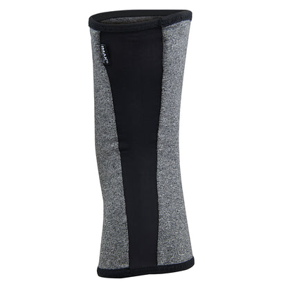A Brownmed IMAK Compression Arthritis Knee Sleeve, featuring a gray and black design for joint support.
