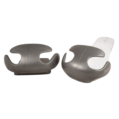 Two black DARCO Body Armor Toe Guards. The guards are designed to protect the toes with a curved, sturdy structure.