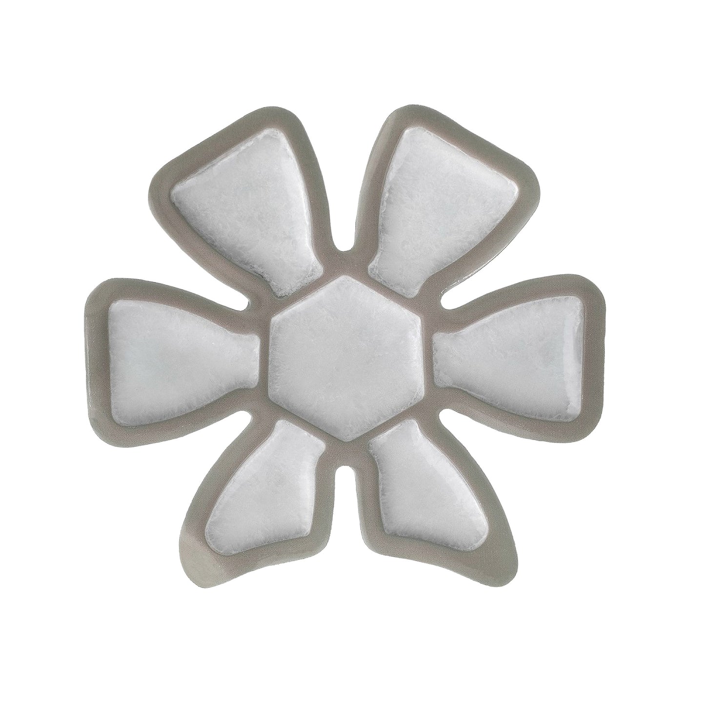 The Xena Therapies Onyx Cool Cap, a flower-shaped cooling pack with five padded petals and a hexagonal center.