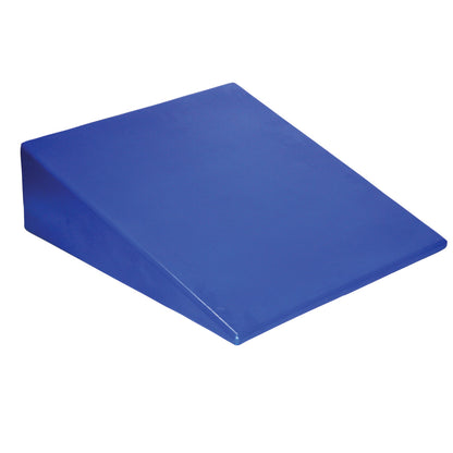 Blue Skillbuilders Positioning Wedge with a solid surface and sloped design, used for therapeutic exercises or support.