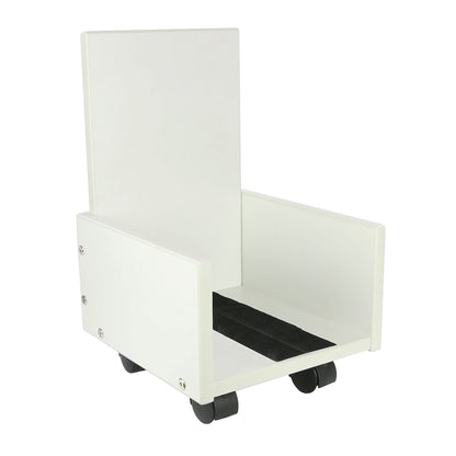 White Box-Style Mobile Base for Skillbuilders Two-Piece Mobile Floor Sitter with black non-slip pad and four wheels.