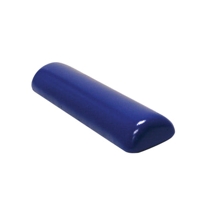 A blue Skillbuilders Half Roll with a smooth, rounded surface and a flat bottom, designed for therapeutic or support uses.