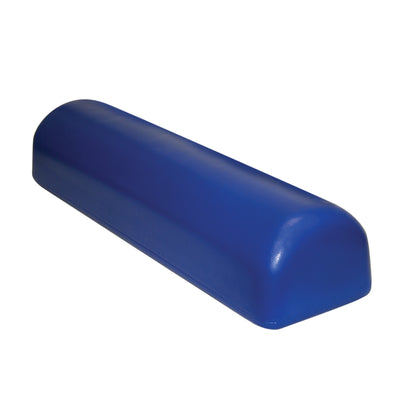 A blue Skillbuilders Half Roll, a semi-cylindrical foam support tool, is shown against a white background.