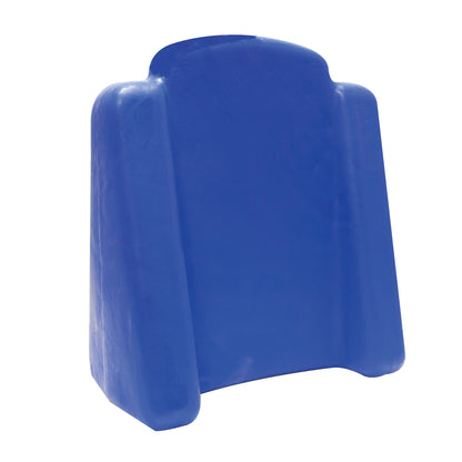 Blue Skillbuilders Bi-Height Wedge with a rounded top and slanted sides, designed for therapeutic positioning support.