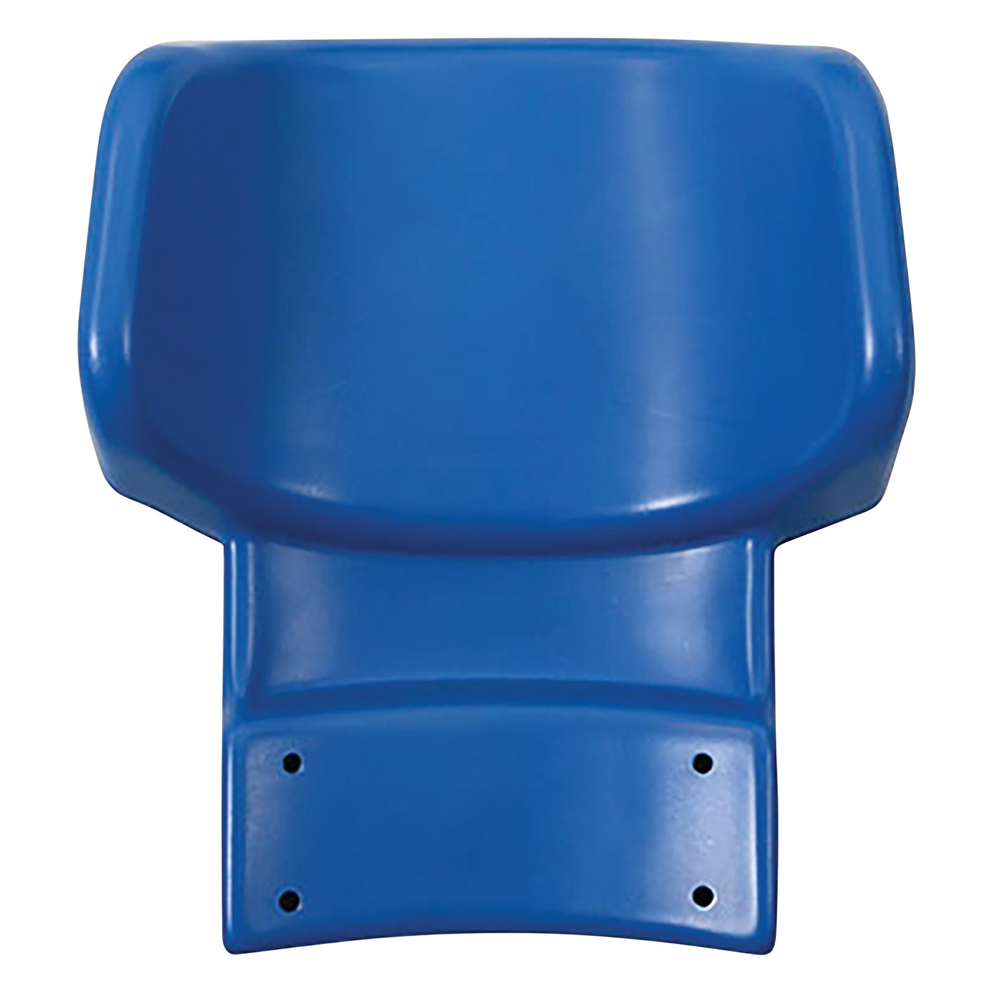 Blue molded plastic headrest for Skillbuilders Full Support Swing Seat, featuring mounting holes at the bottom.