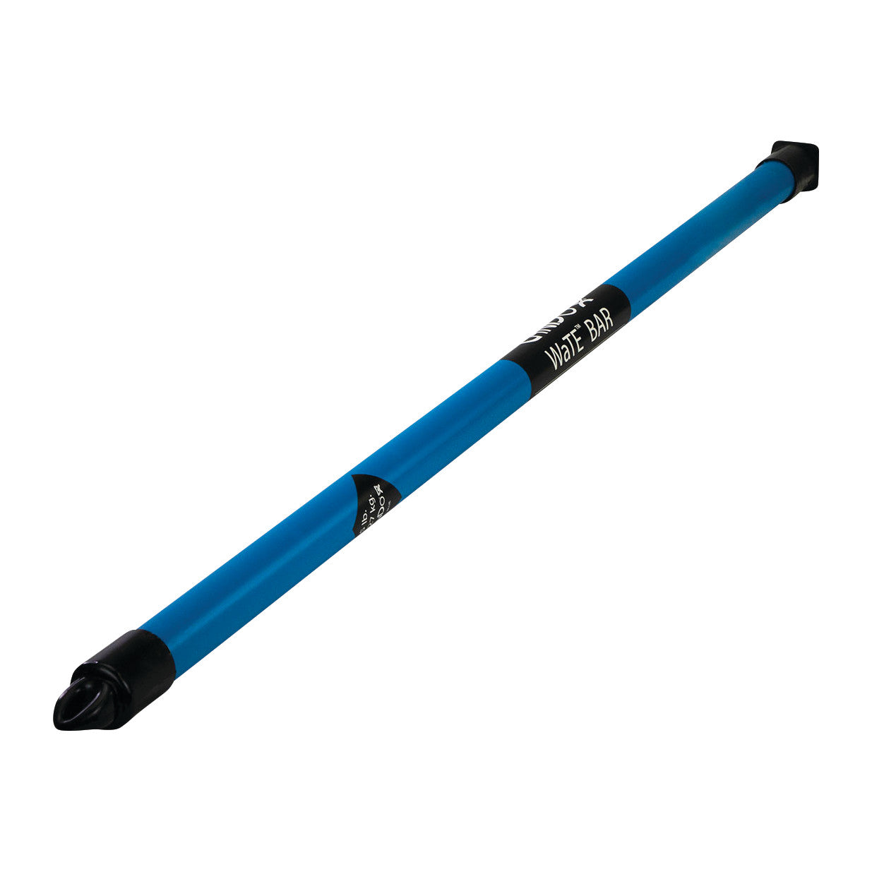 A blue CanDo WaTE Bar with black end caps and a labeled grip area on a white background.