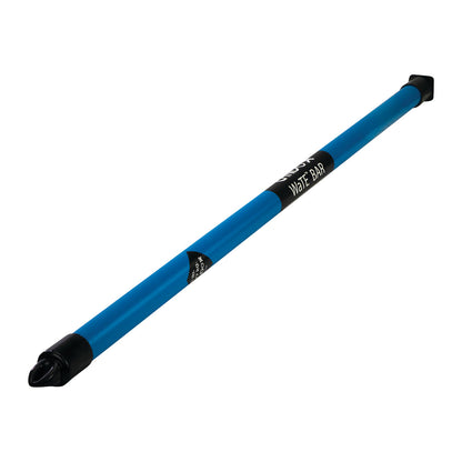 A blue CanDo WaTE Bar with black end caps and a labeled grip area on a white background.