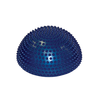 A blue CanDo Balance Stone with a textured, spiky surface designed for balance and stability exercises.