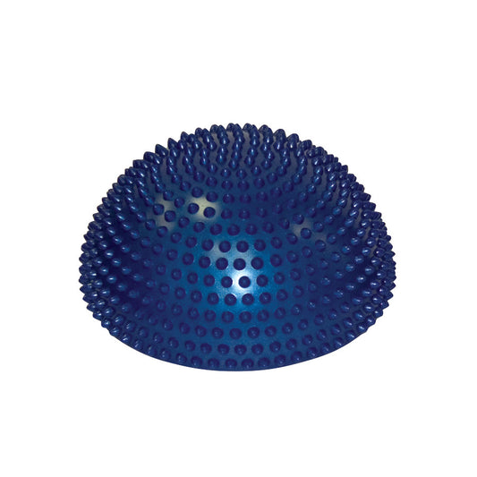 A blue CanDo Balance Stone with a textured, spiky surface designed for balance and stability exercises.