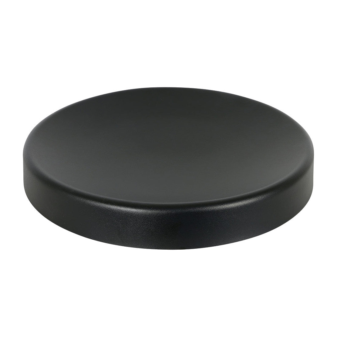 A black, round Inflatable Exercise Ball Stabilizer Base on a white background. It has a flat, smooth surface.