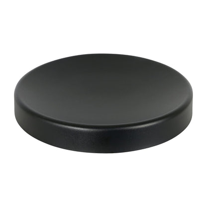 A black, round Inflatable Exercise Ball Stabilizer Base on a white background. It has a flat, smooth surface.