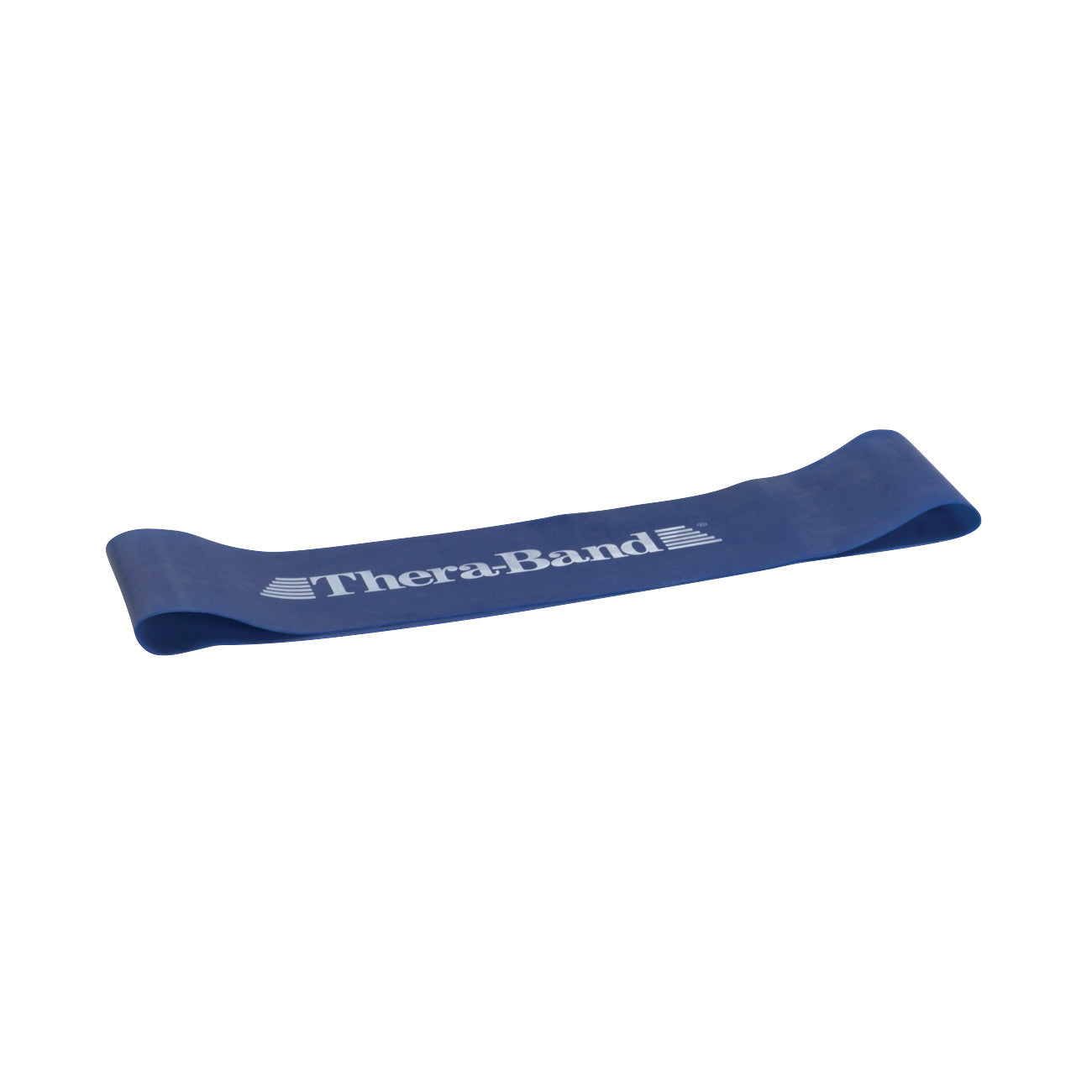 A blue THERABAND Resistance Band Loop is shown, with "Thera-Band" printed in white on the side.