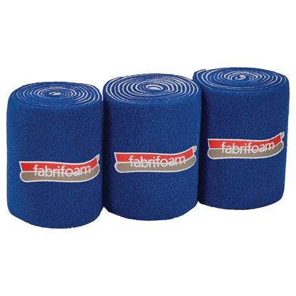 Three rolls of FabriFoam NuStim Wrap are shown, each in blue with a logo on the front.
