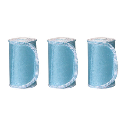 Three Chattanooga Nylatex Wraps in blue, rolled up with white stitched edges, are displayed side by side.