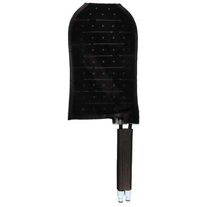Black mitt for the Pain Management Technologies Hot/Cold Therapy Aqua Relief System, with a textured surface and attached hoses.