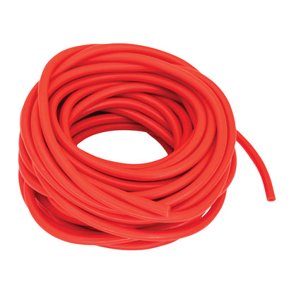 A coiled roll of red CanDo Exercise Tubing, used for physical therapy and fitness exercises.