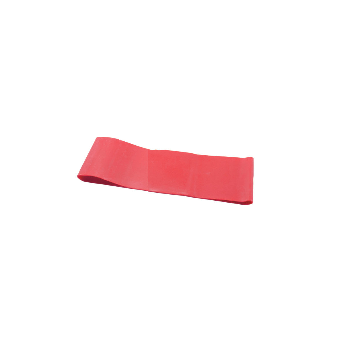 A red CanDo Band Exercise Loop, lying flat on a white background.