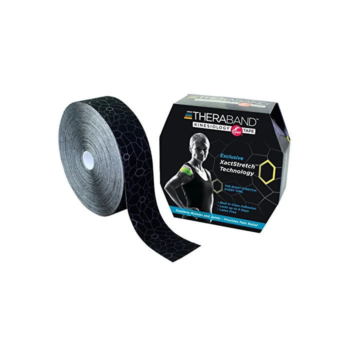 Kinesiology Tape, Black/Grey, 2"W x 103-1/4'L, Roll