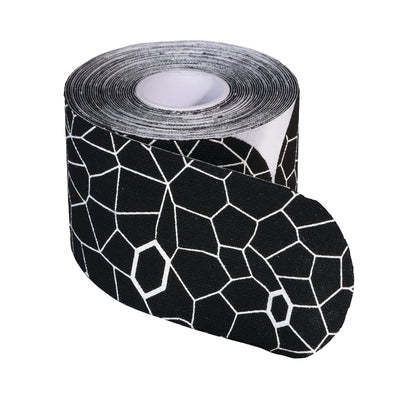 Kinesiology Tape, Black/White, 2"W x 10"L, Pre-Cut Strip, 20 Strip/Roll