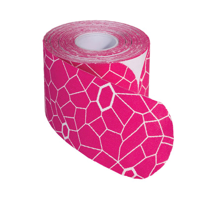 Kinesiology Tape, Pink/White, 2"W x 10"L, Pre-Cut Strip, 20 Strip/Roll
