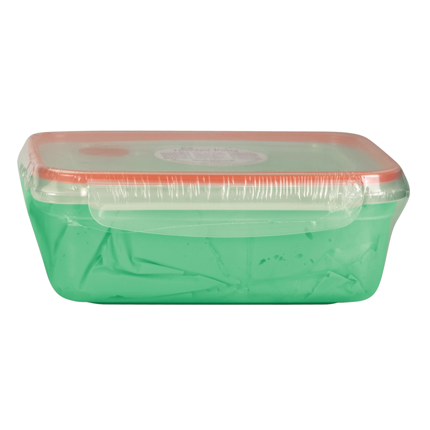 Container of AliMed Color-Coded Therapy Putty, sealed with a clear lid and orange rim. The putty inside is light green.