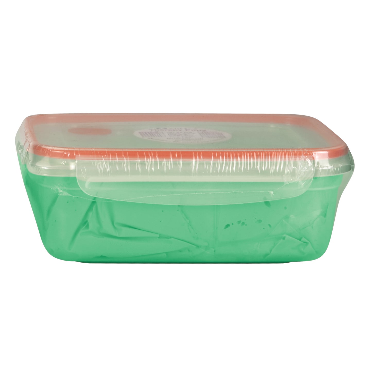 Container of AliMed Color-Coded Therapy Putty, sealed with a clear lid and orange rim. The putty inside is light green.