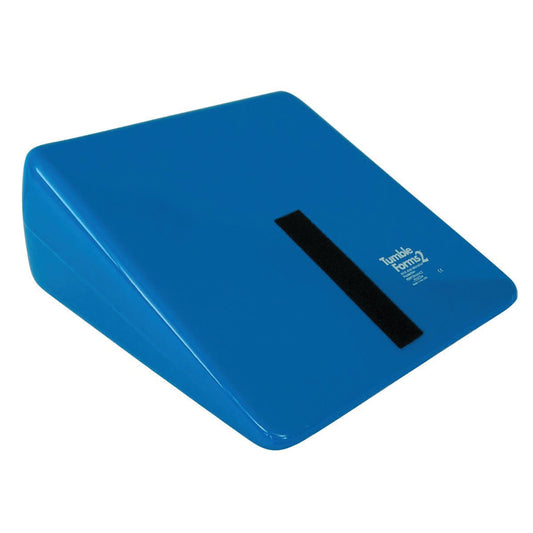 Blue Tumble Forms2 Wedge with a black strap on top, designed for therapeutic positioning and support.