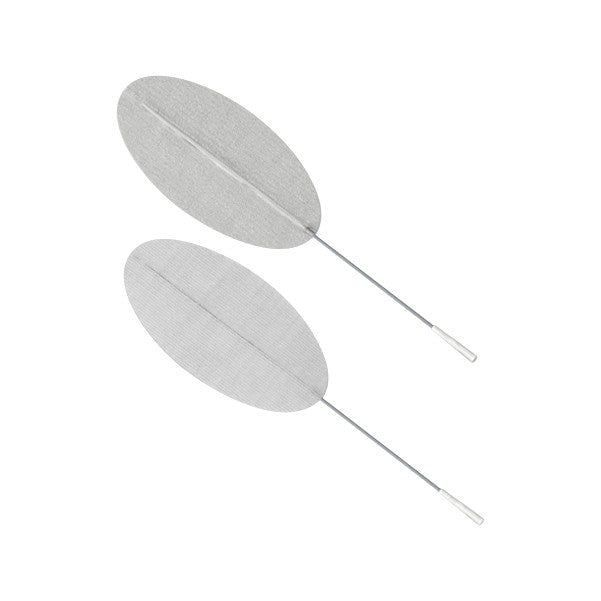 Two PALS Reusable Neurostimulation Cloth Electrodes with thin wires and oval cloth surfaces are shown against a white background.