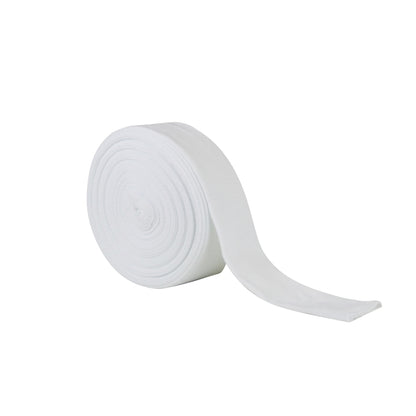 A rolled Compressogrip Tubular Elastic Bandage in white, partially unrolled, on a plain white background.