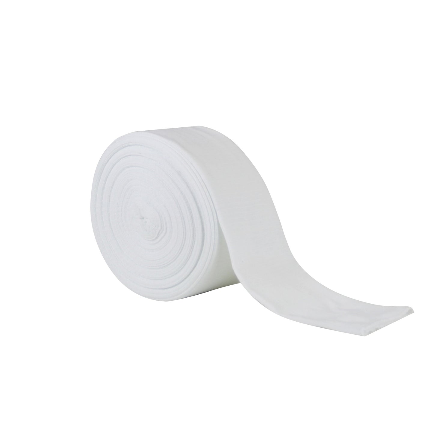 A roll of Compressogrip Tubular Elastic Bandage, unrolled partially, displayed against a white background.