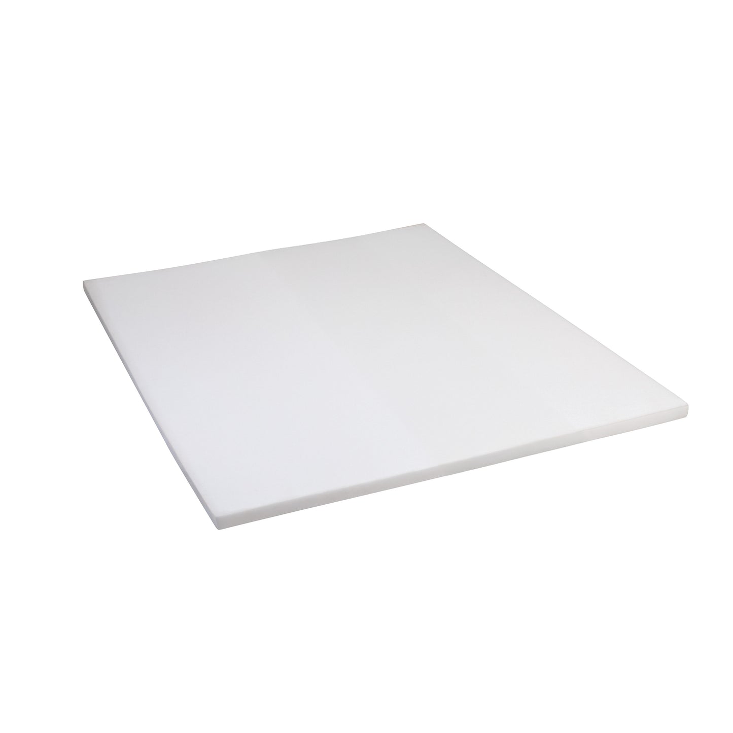 A flat, white Plastazote #1 foam sheet displayed against a white background.
