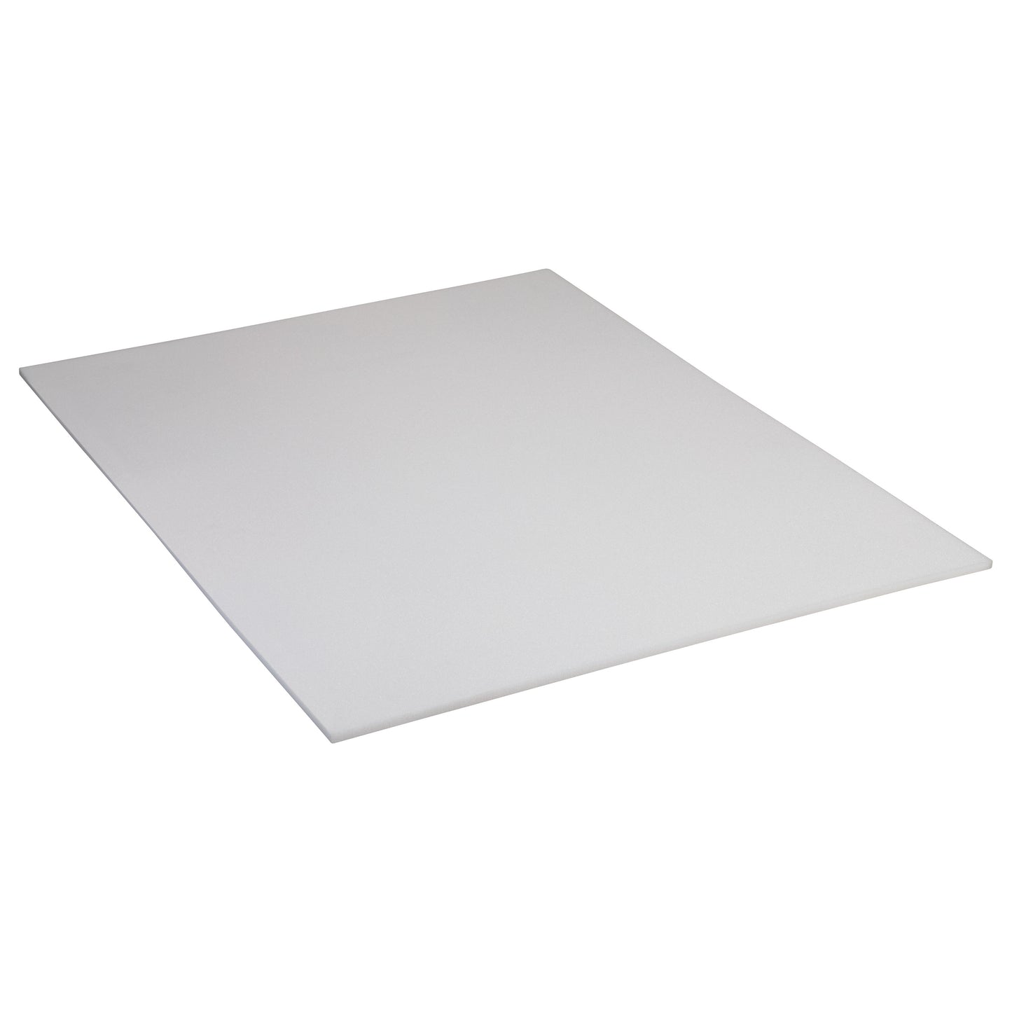 A large, flat sheet of AliMed Plastazote #2, shown at an angle, with a smooth, white surface, used for orthotic applications.