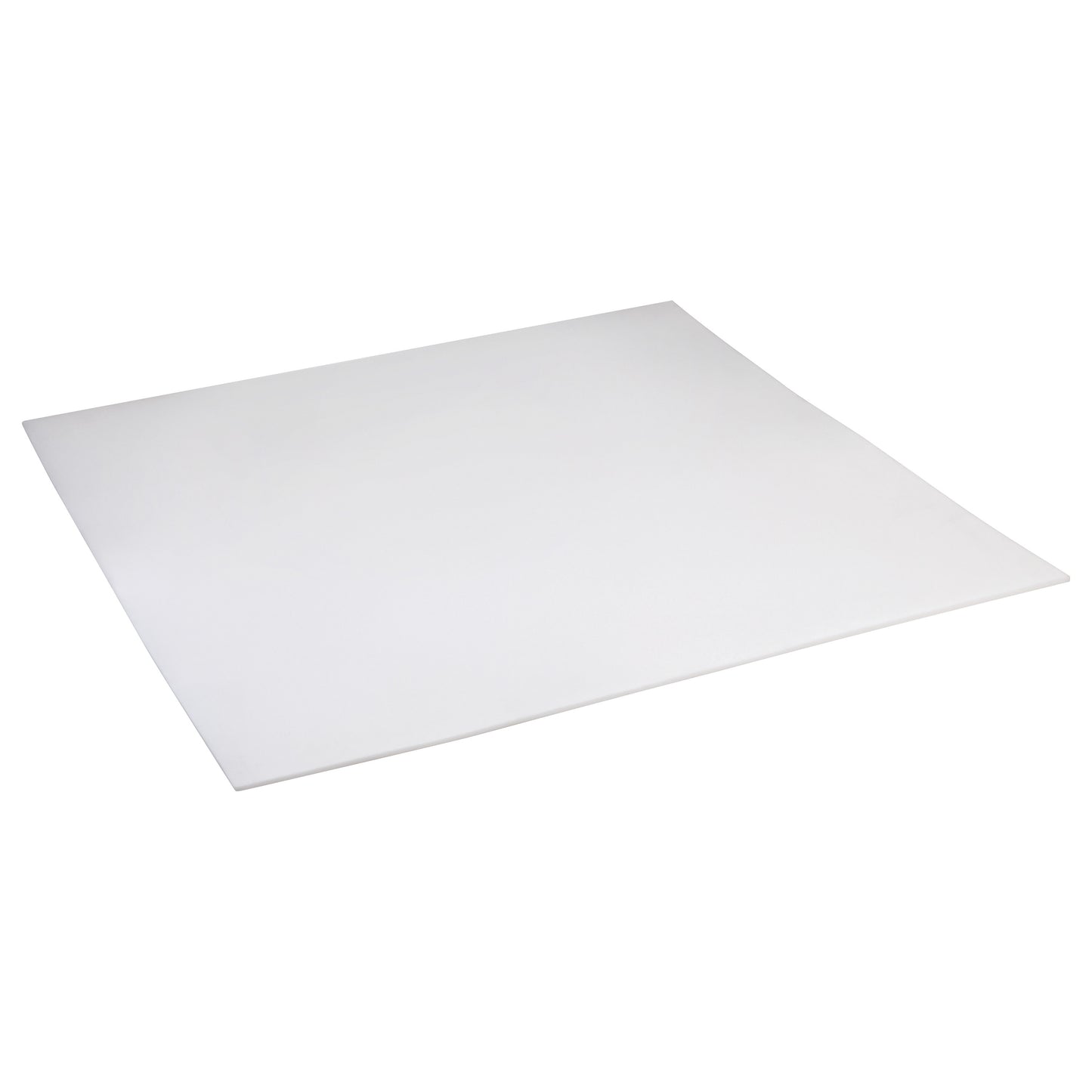 A large, flat sheet of Plastazote #1 in white, displayed against a plain white background.