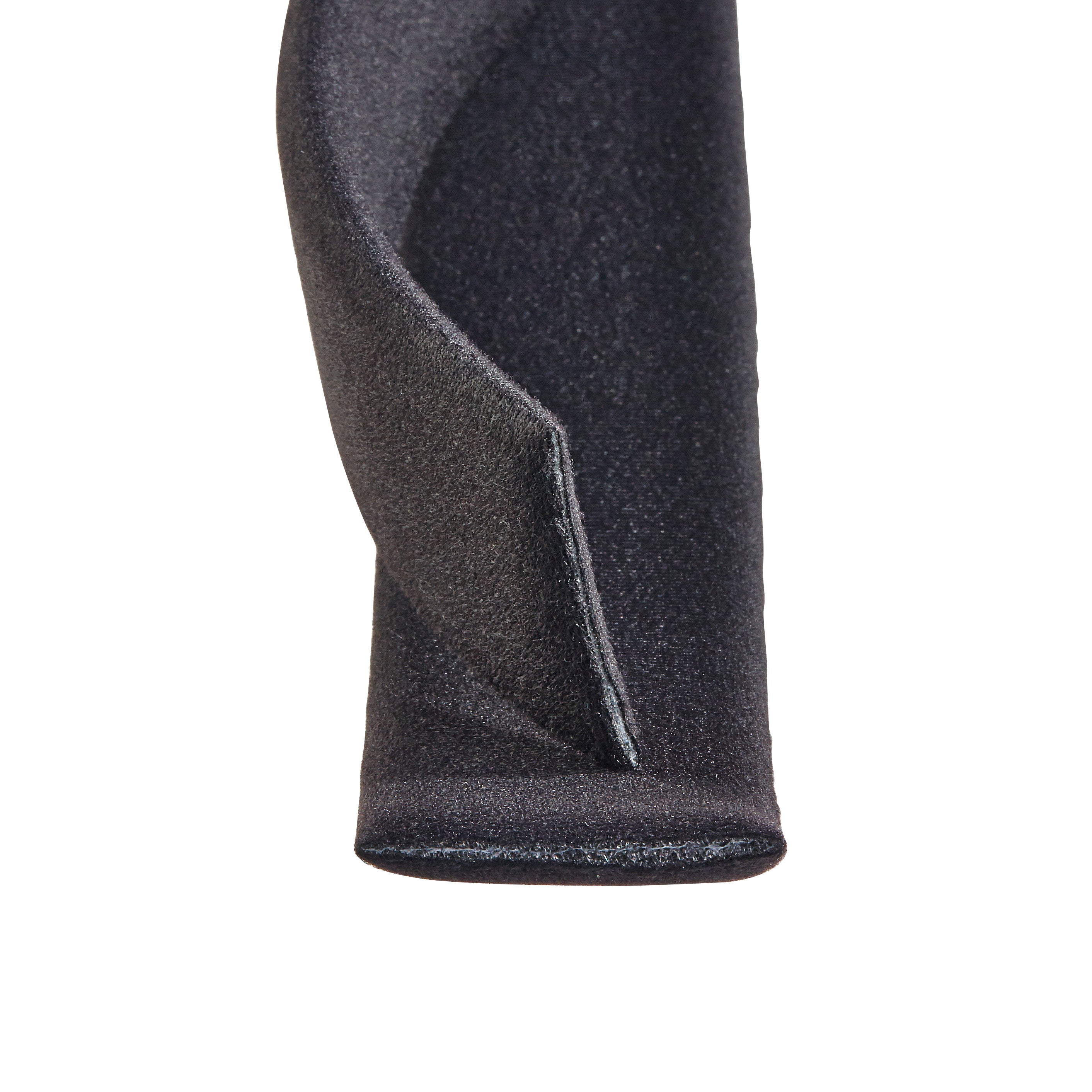 Close-up of the AliMed Beta Pile II Loop fabric, showcasing its textured, black surface with a folded edge.