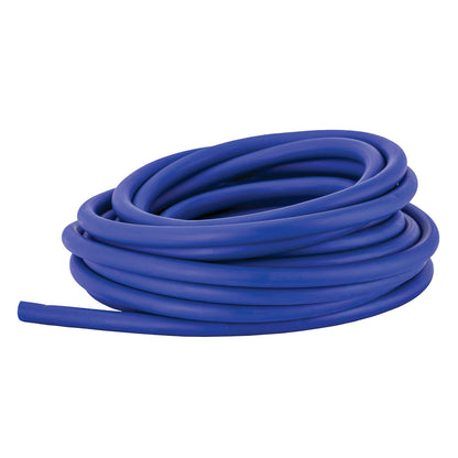 Coiled blue REP Band Non-Latex Tubing, designed for exercise or rehabilitation purposes.