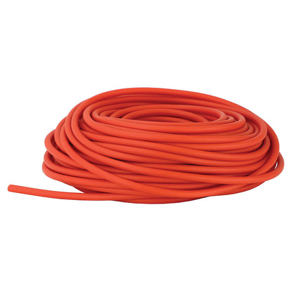 A coil of REP Band Non-Latex Tubing in bright orange, suitable for exercise or rehabilitation purposes.