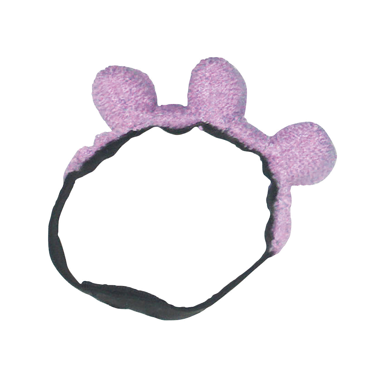 A Comfy Splints Pediatric Finger Separator featuring a black band with three plush, purple cushions for finger separation.