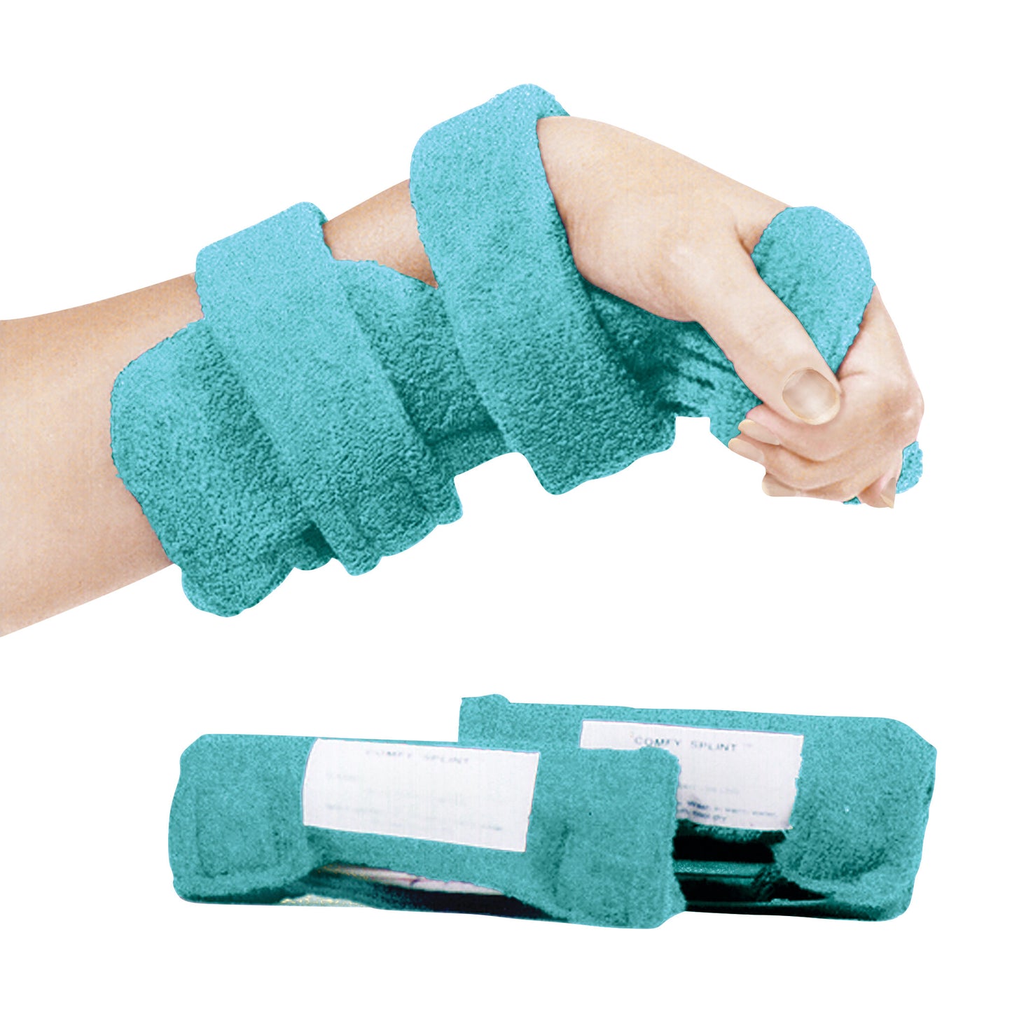 Pediatric Finger Extender Hand Orthosis, Terrycloth Cover, Turquoise, Medium