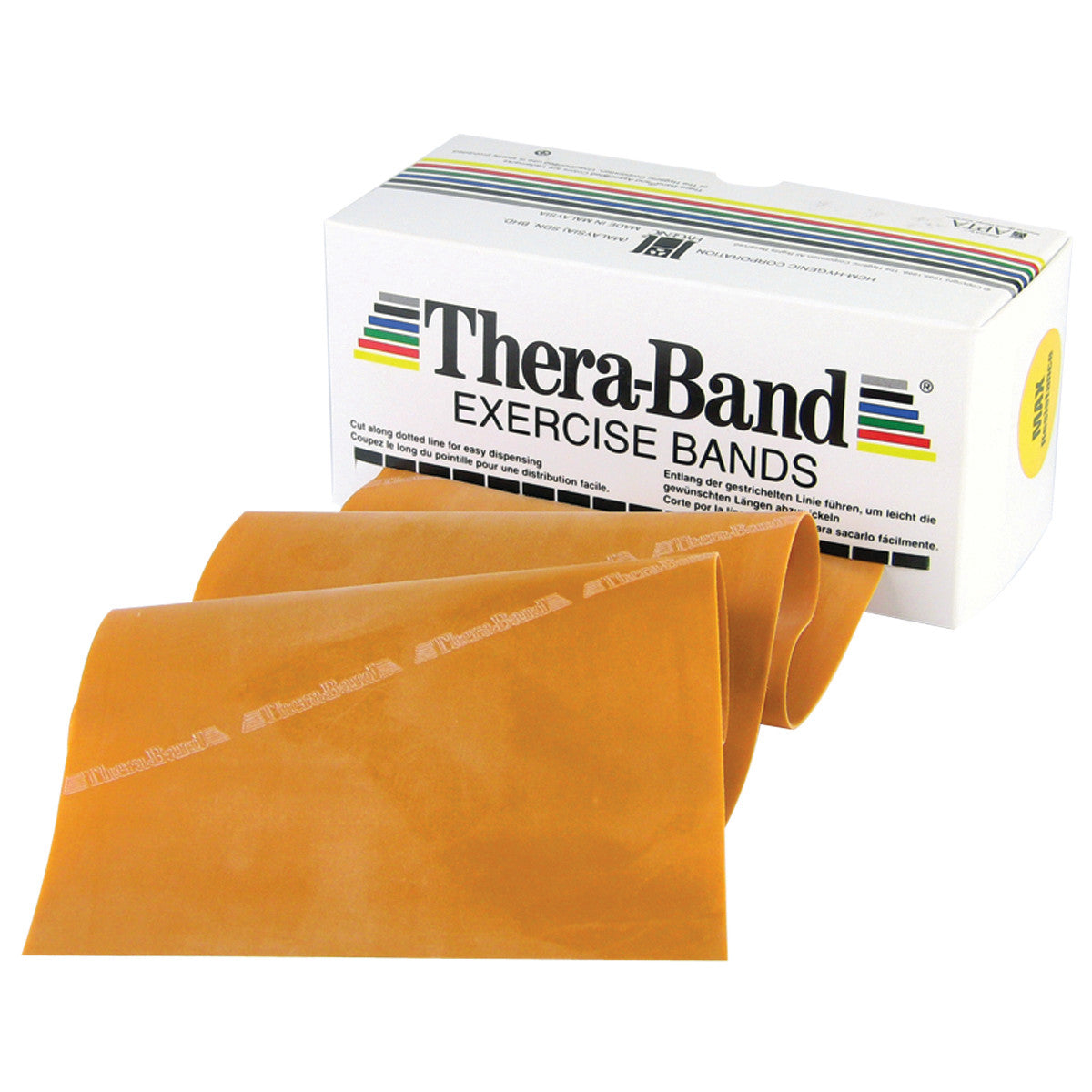 Latex Resistive Exercise Band, Gold, Max, 6-yd. Roll